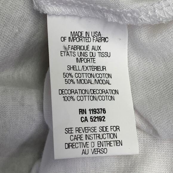 HELMUT LANG S White Silver Distressed Graphic Cotton Blend Crew Neck T-shirt - Picture 6 of 7